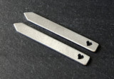 Custom heart aluminum collar stays for you to personalize with love, NiciArt 