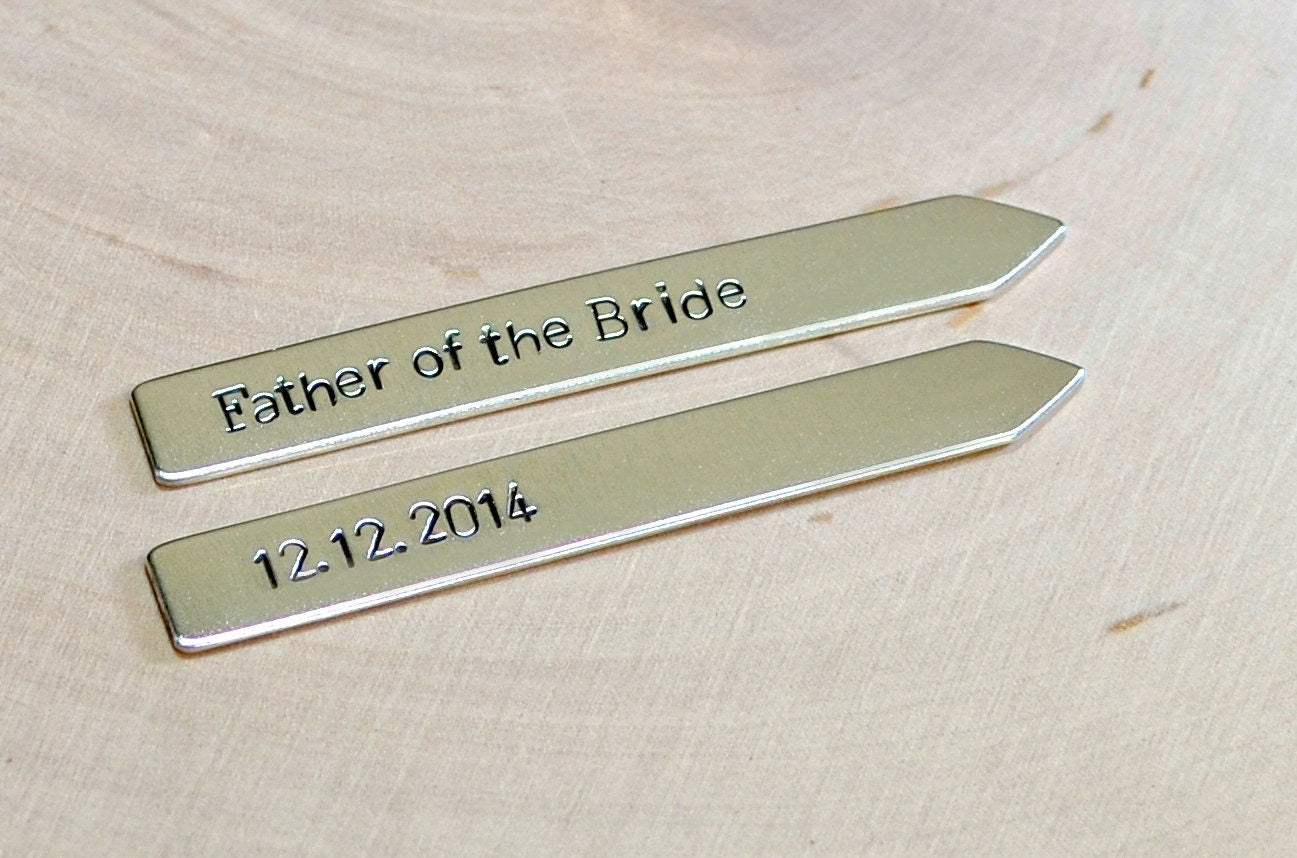 Father of the bride sterling silver collar stays