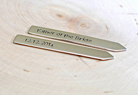 Father of the bride sterling silver collar stays, NiciArt 