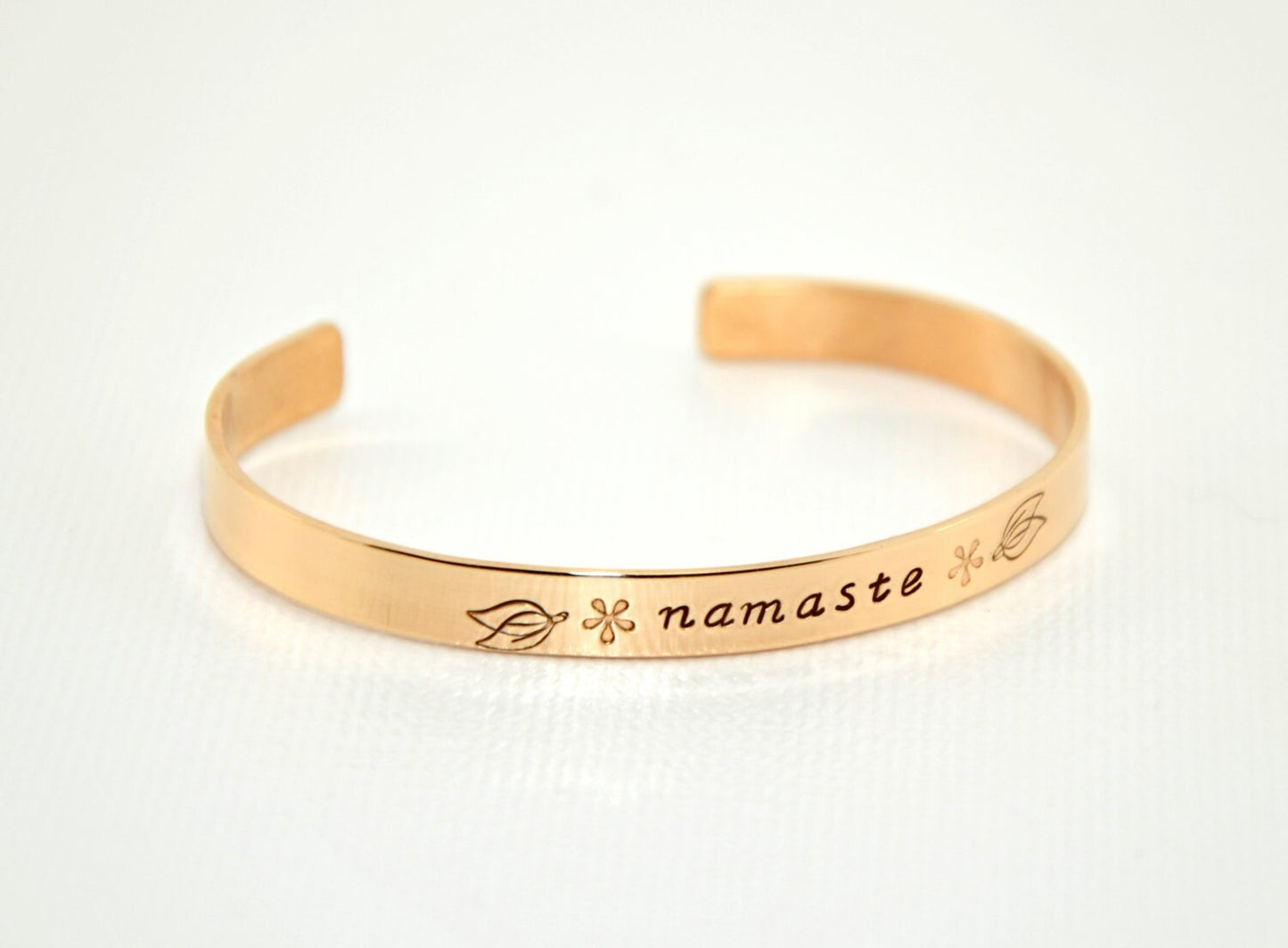 Namaste bronze cuff bracelet