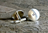 Sterling silver personalized monogram cuff links, NiciArt 