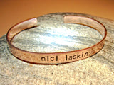 Personalized name copper cuff bracelet, NiciArt 