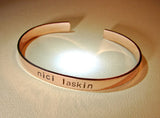 Personalized name copper cuff bracelet, NiciArt 