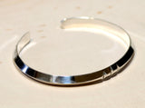Triangle cuff bracelet in sterling silver with mirror finish and three notch design, NiciArt 