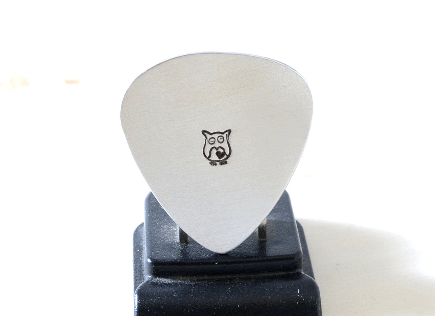 Owl on Metal Guitar Picks in your choice of colours
