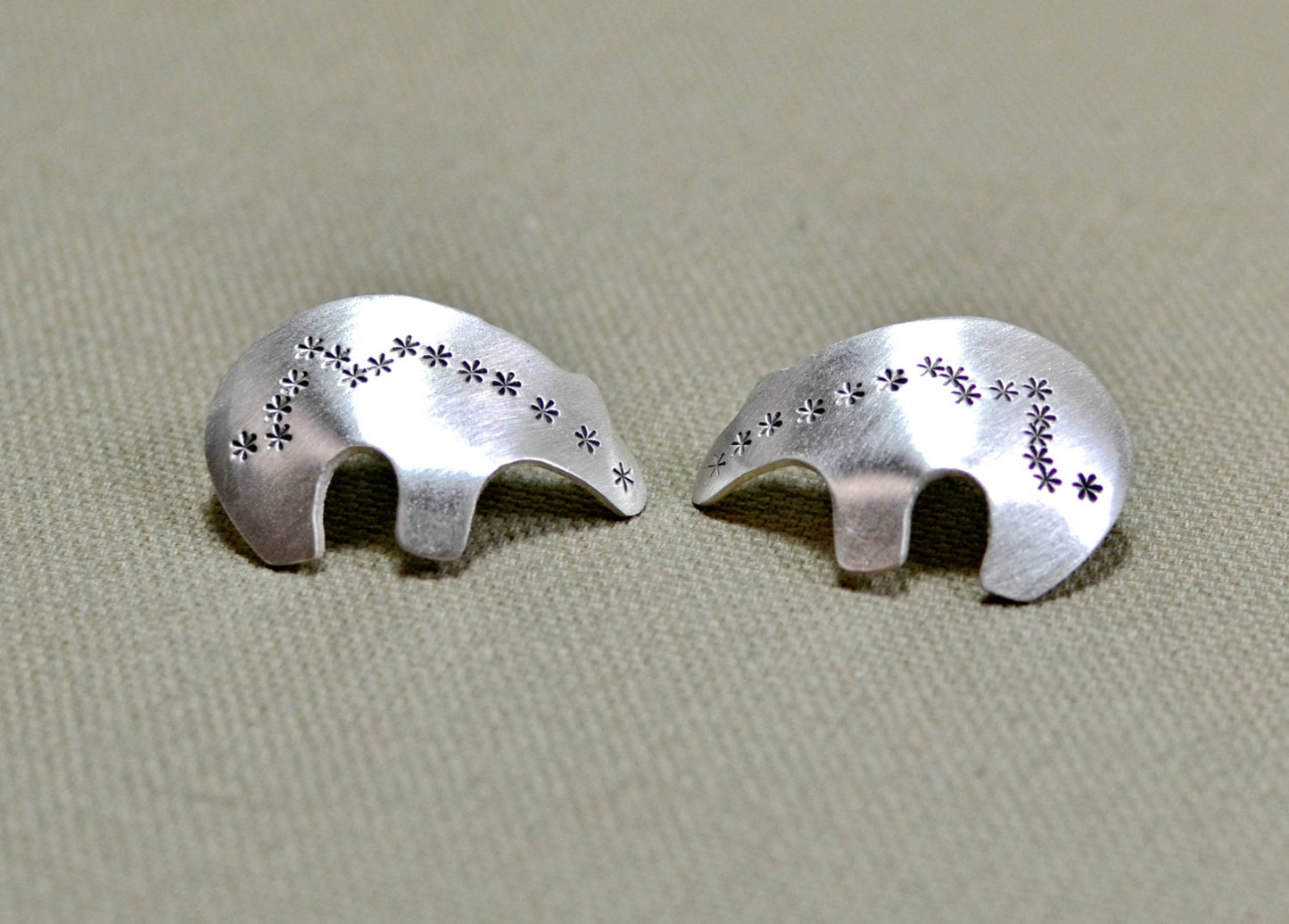 Spirit bear stud style sterling silver earrings
