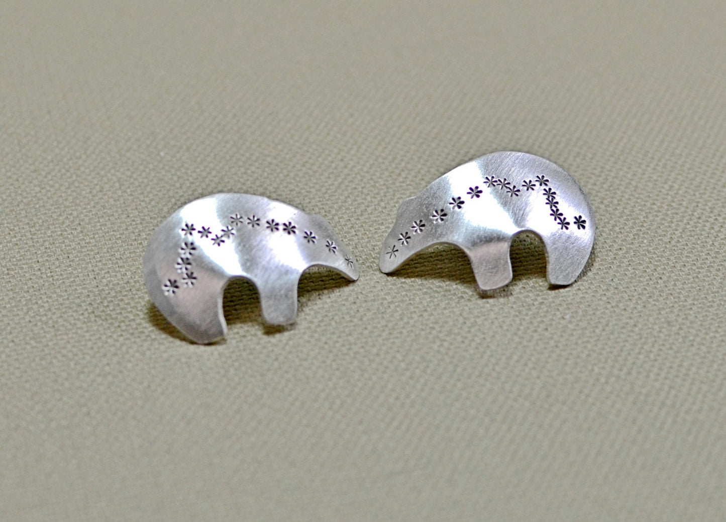 Spirit bear stud style sterling silver earrings