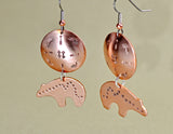 The hunt copper spirit bear dangle earrings, NiciArt 