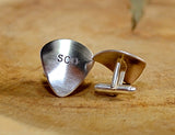 Sterling silver guitar pick cuff links personalized, NiciArt 