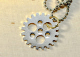 Sterling silver bicycle gear necklace, NiciArt 