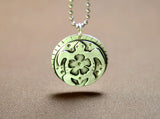 Sterling Silver Sea turtle peace necklace with hibiscus flower, NiciArt 