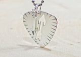 Guitar pick and arrow necklace in sterling silver, NiciArt 