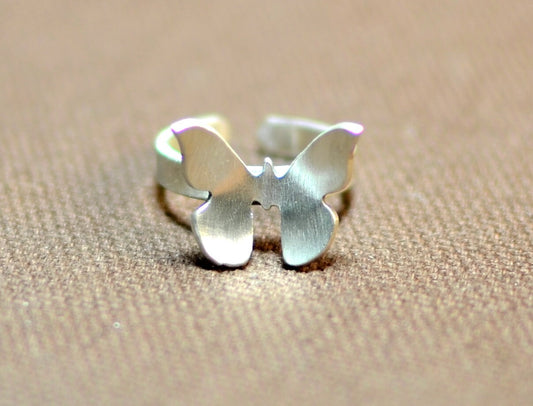 Very dainty sterling silver butterfly knuckle ring