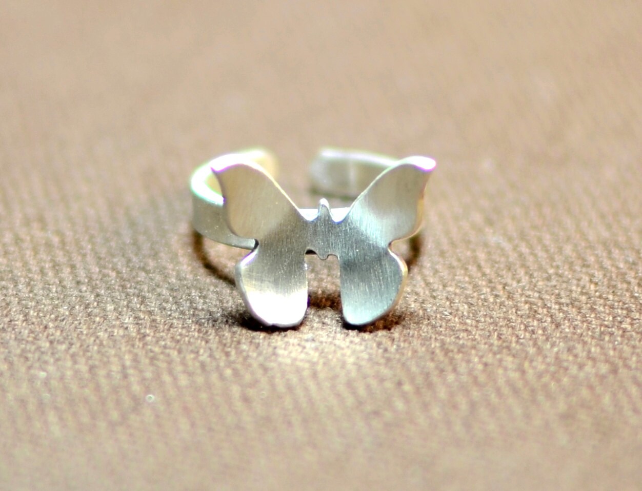 Very dainty sterling silver butterfly knuckle ring