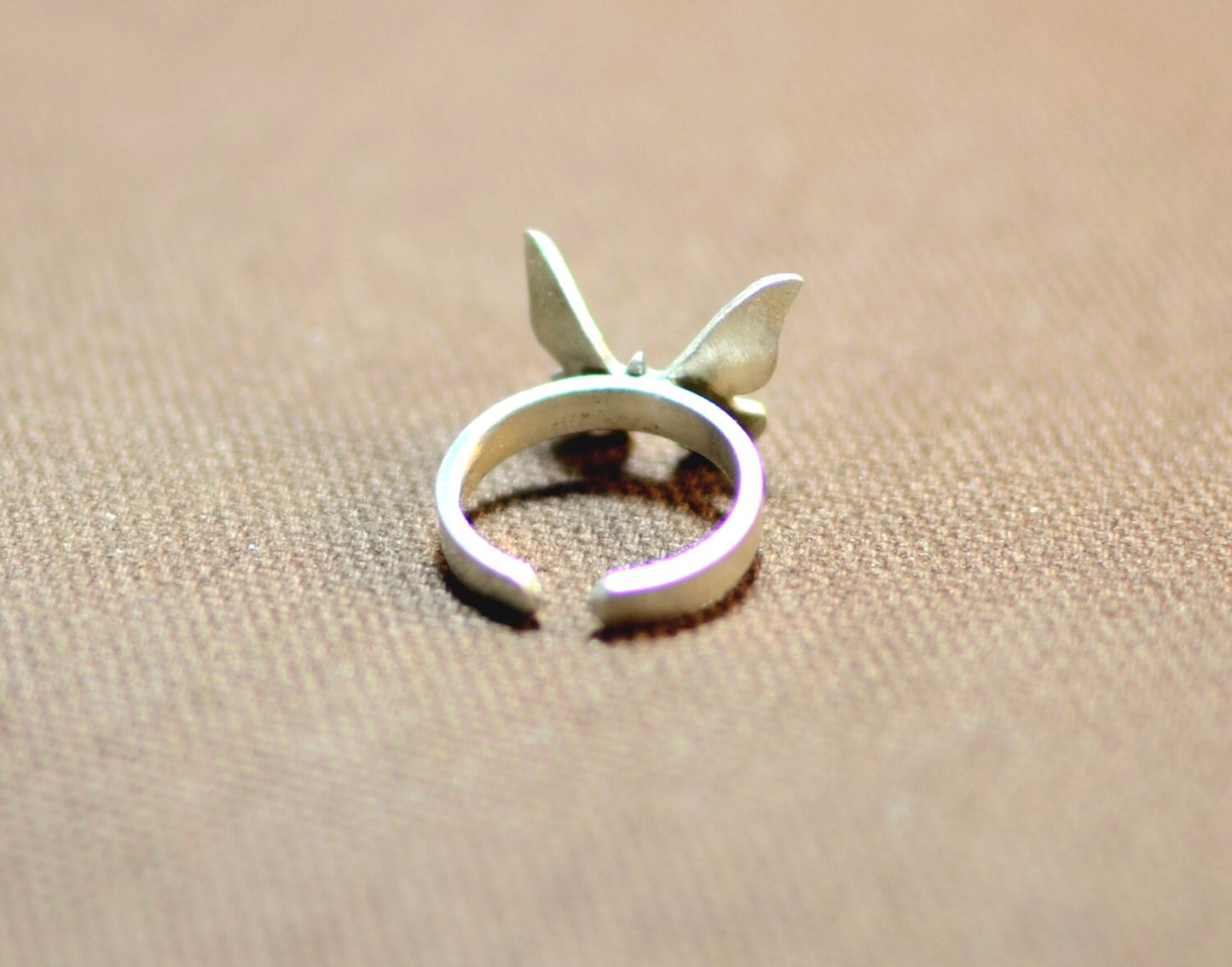 Very dainty sterling silver butterfly knuckle ring