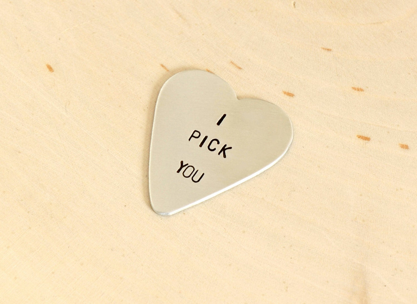 I Pick You in Heart Shaped Aluminum Guitar Pick