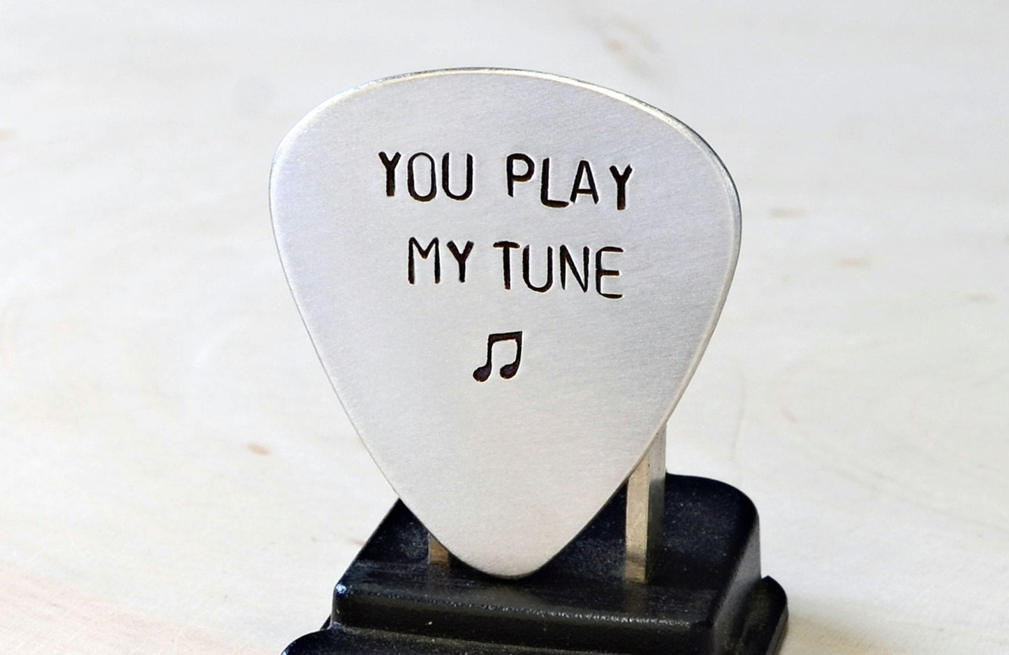 Guitar Pick with You Play My Tune in Aluminum