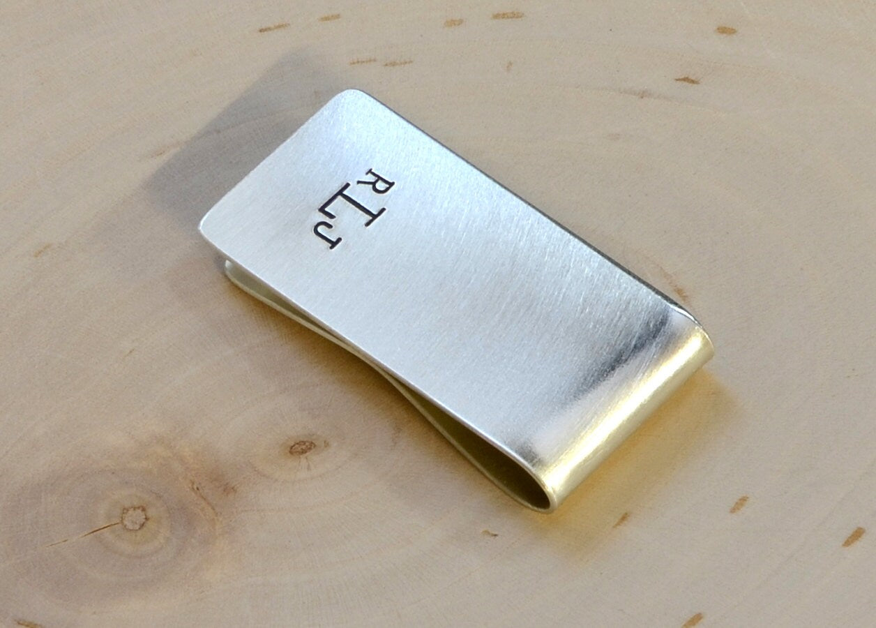 Personalized Monogram on Sterling Silver Money Clip - Other Metals also available