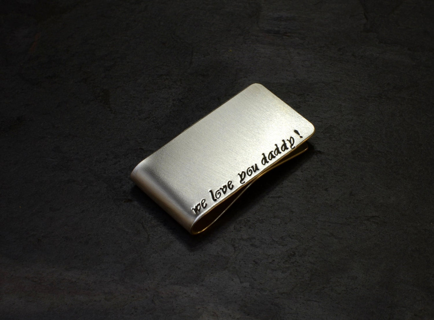 Money Clip in Sterling Silver with We Love You Daddy