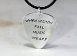 Guitar pick necklace when words fail music speaks, NiciArt 