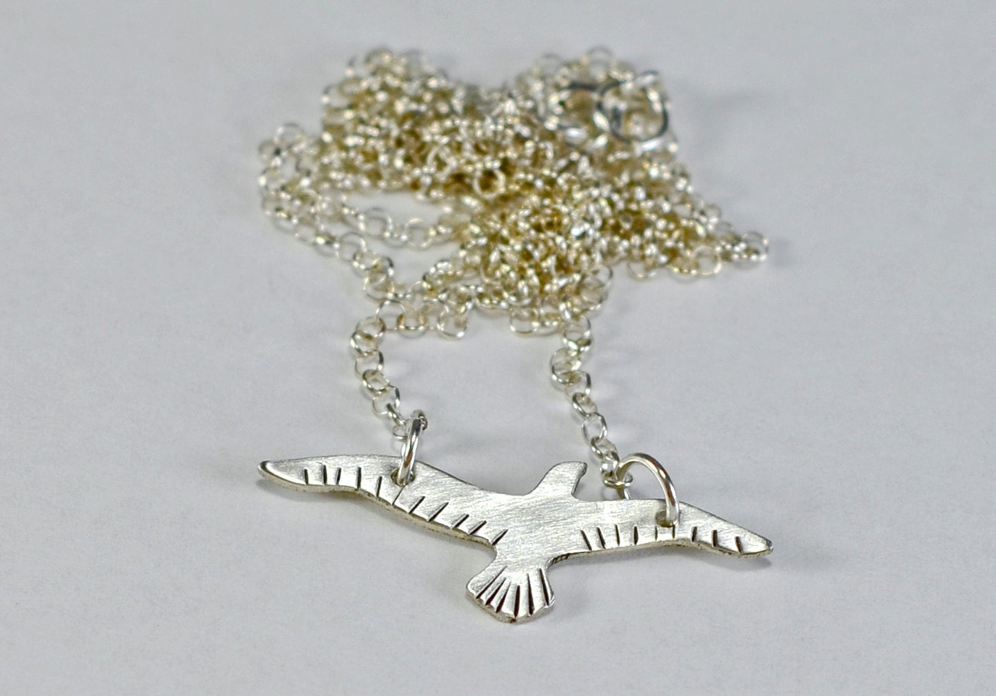 Sterling silver bird handcrafted necklace