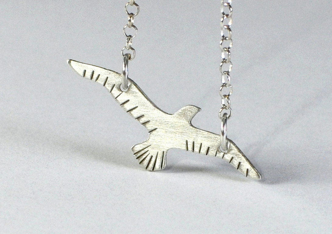 Sterling silver bird handcrafted necklace