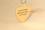 Music is the strongest form of magic bronze guitar pick necklace, NiciArt 