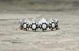 Delicate Linked Flower Sterling Silver Ring, NiciArt 