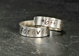 Best Friends Forever Adjustable Sterling Silver Ring Set, NiciArt 
