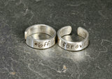 Best Friends Forever Adjustable Sterling Silver Ring Set, NiciArt 