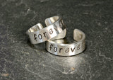 Best Friends Forever Adjustable Sterling Silver Ring Set, NiciArt 