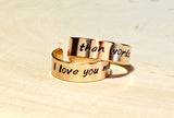 Bronze ring set I love you more than words can say on two rings, NiciArt 