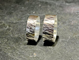 Sterling silver riveting hammered ring set or weddings bands, NiciArt 