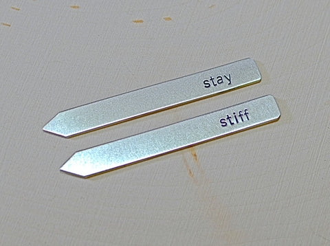 Sterling silver stay stiff collar stays handstamped and personalized for any occasion, NiciArt 