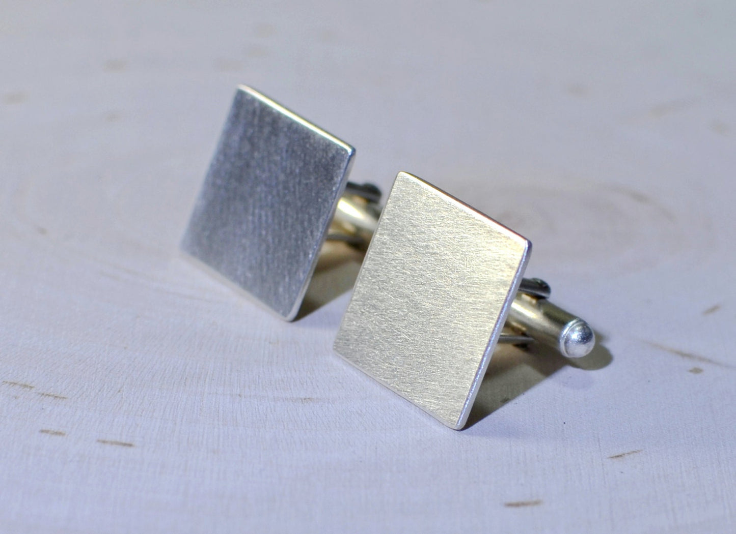 Sterling silver square cuff links for you to personalize