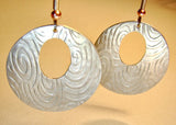 Silver spiral disc earrings handmade in aluminum, NiciArt 