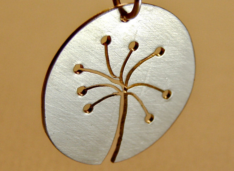Sterling silver artisan flower necklace