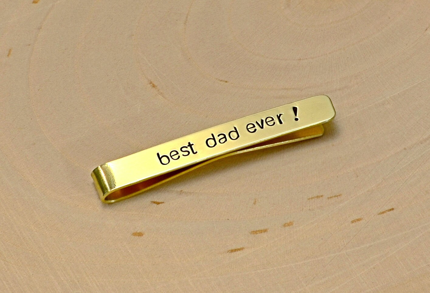 Best Dad Ever Brass Tie Clip with Mirror Finish