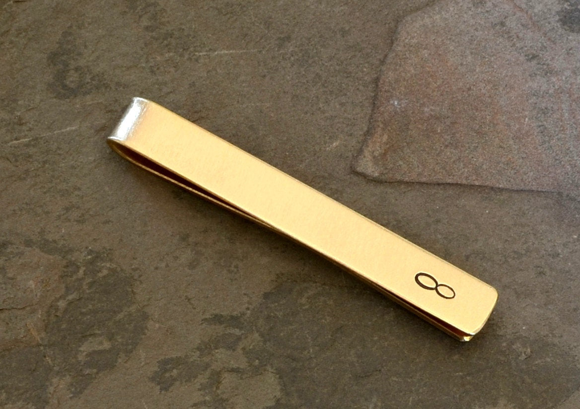 Infinity Brass Tie Clip