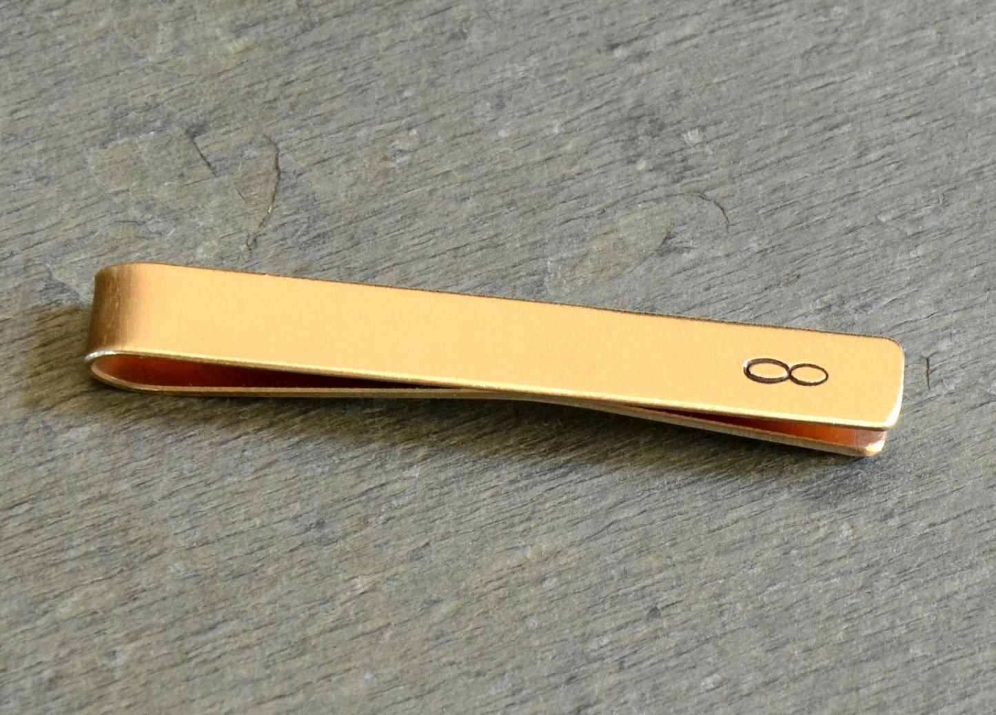 Infinity Brass Tie Clip