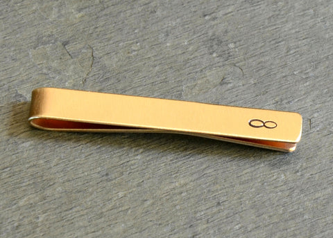 Bronze Infinity Tie Bar for Never Ending Love and Personalization, NiciArt 