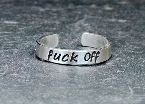 Fuck Off Sterling Silver Toe Ring, NiciArt 