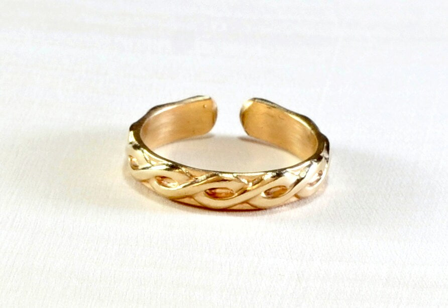 Gold filled braided toe ring