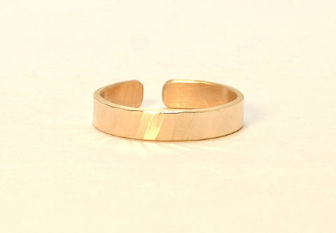 Solid Gold Hammered 14 k Toe Ring, NiciArt 