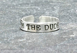 Men's I am the dude sterling silver toe ring, NiciArt 
