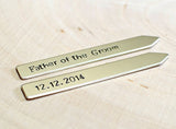 Sterling silver father of the groom collar stays, NiciArt 