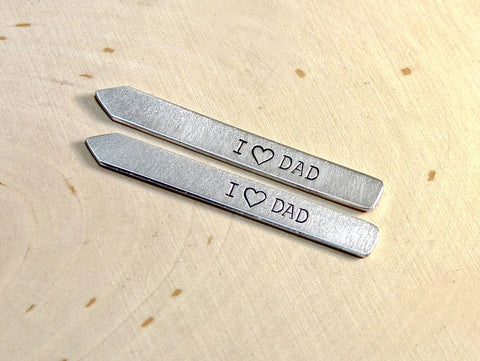 Love Dad collar stays in aluminum and sterling silver for Birthdays and Fathers Day, NiciArt 