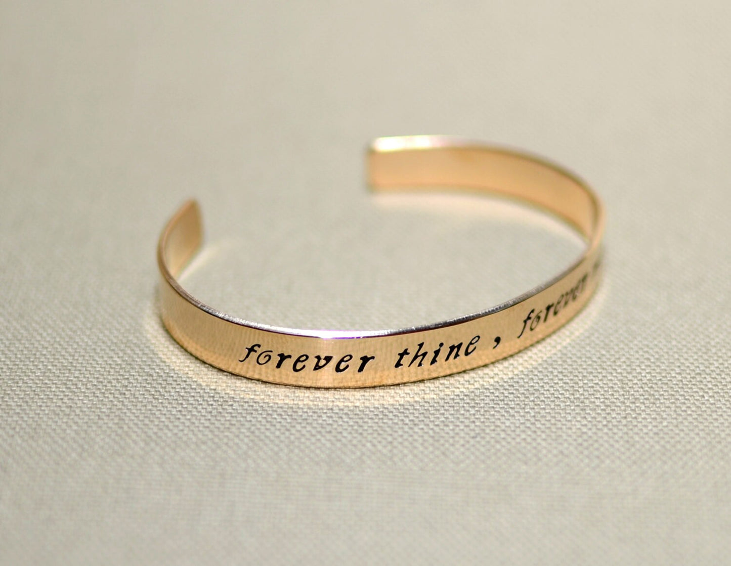 Bronze Cuff style Bracelet with Forever Thine Forever Mine