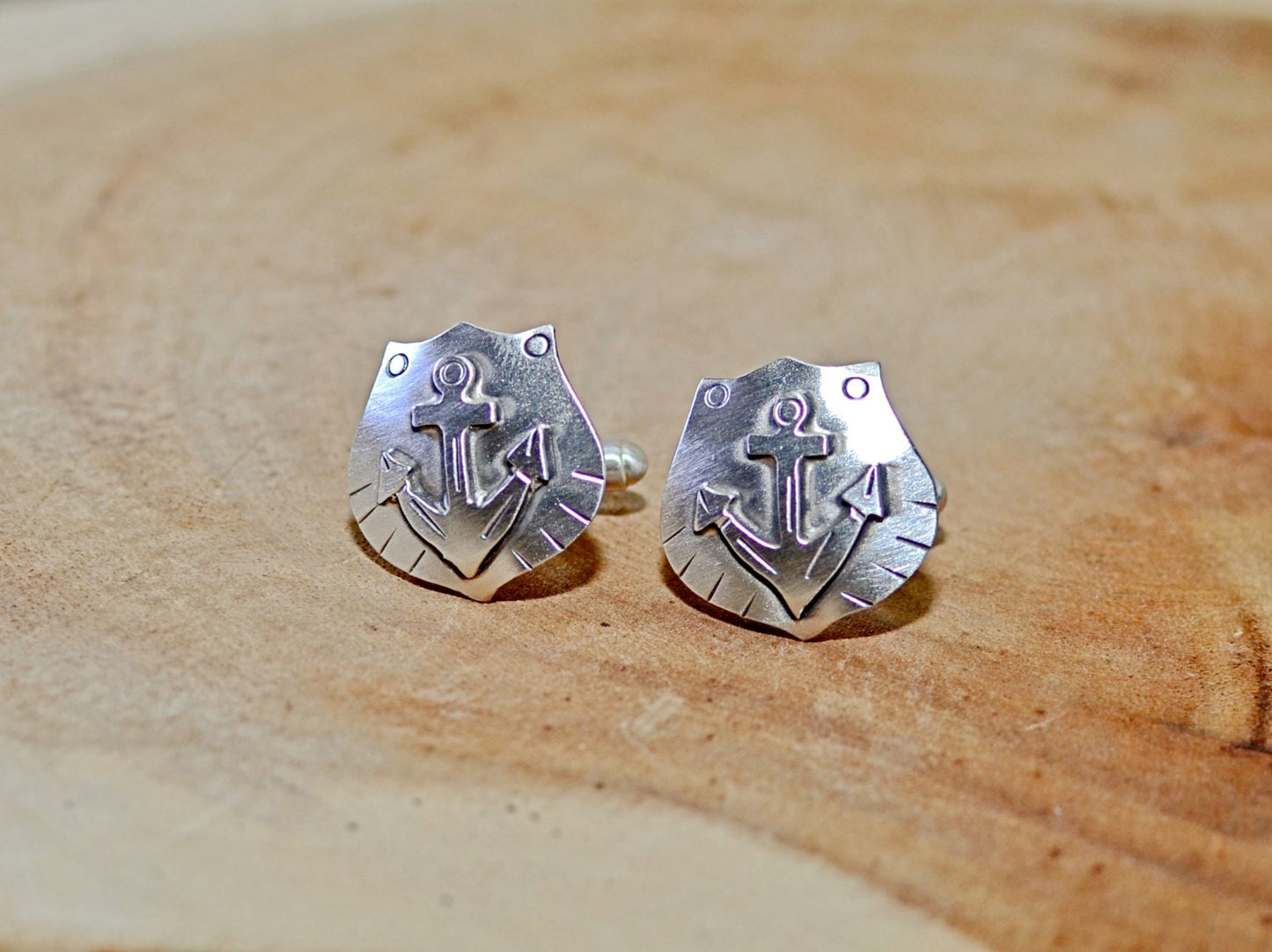 Sterling Silver Anchor Cuff Links