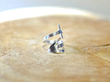 Sterling silver anchor bypass ring with I refuse to sink, NiciArt 